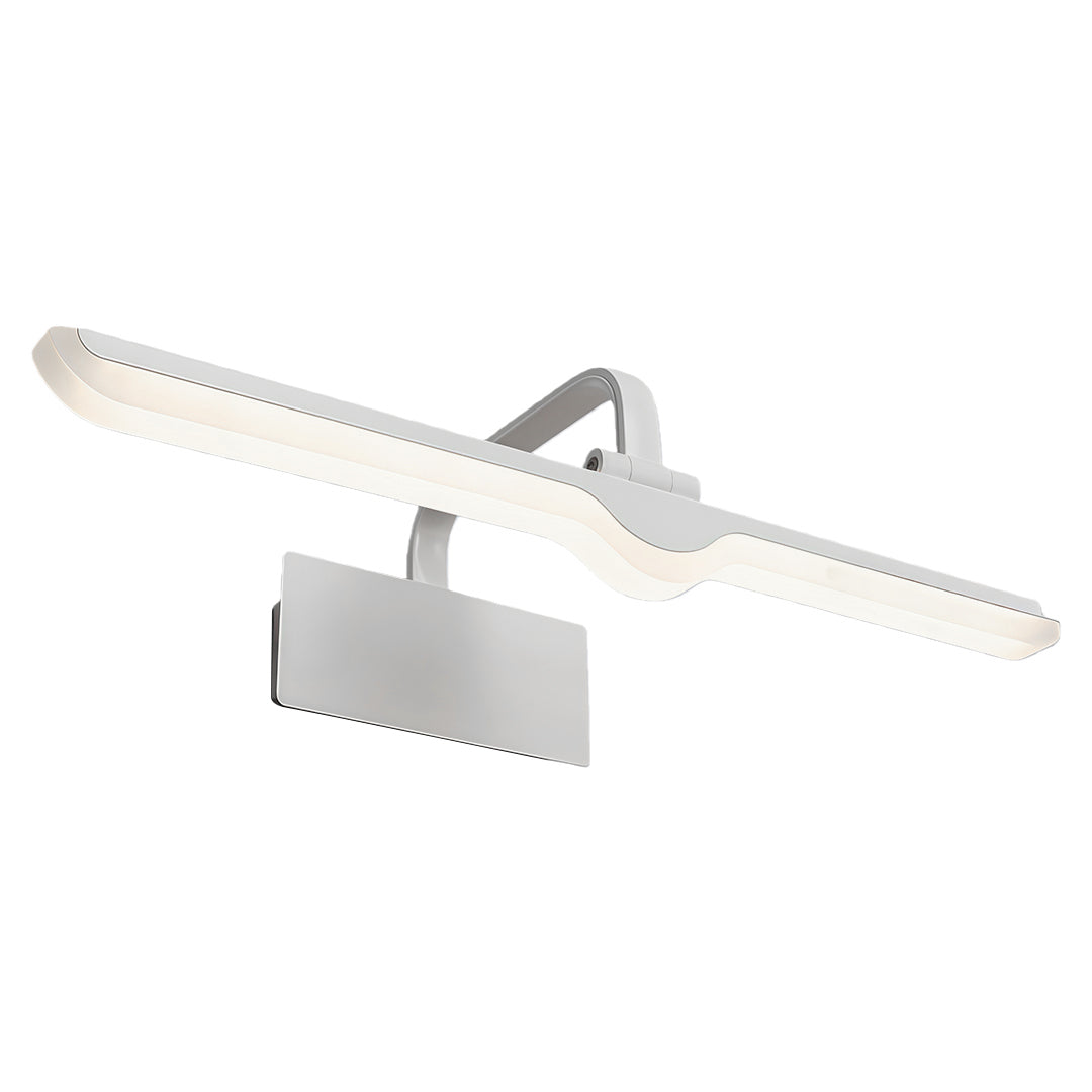 Modern LED Vanity Light Bar — White Aluminum, 180° Adjustable, 18W, 3-Step Dimming, 12.2" / 16.9" / 20.9"