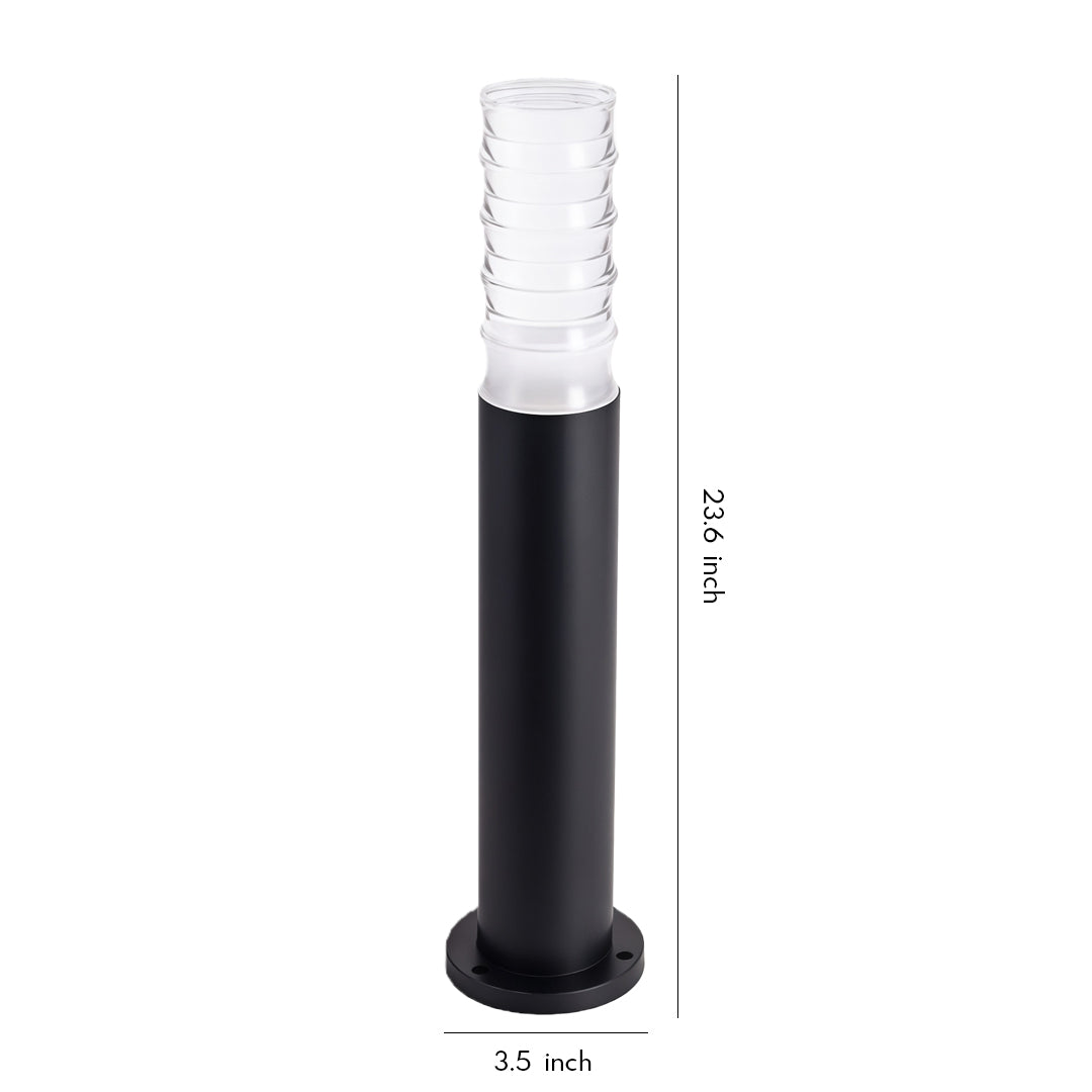 Bamboo Joint Outdoor Bollard Light — Die-Cast Aluminum, 7W LED, IP65 Weatherproof, 23.62" H