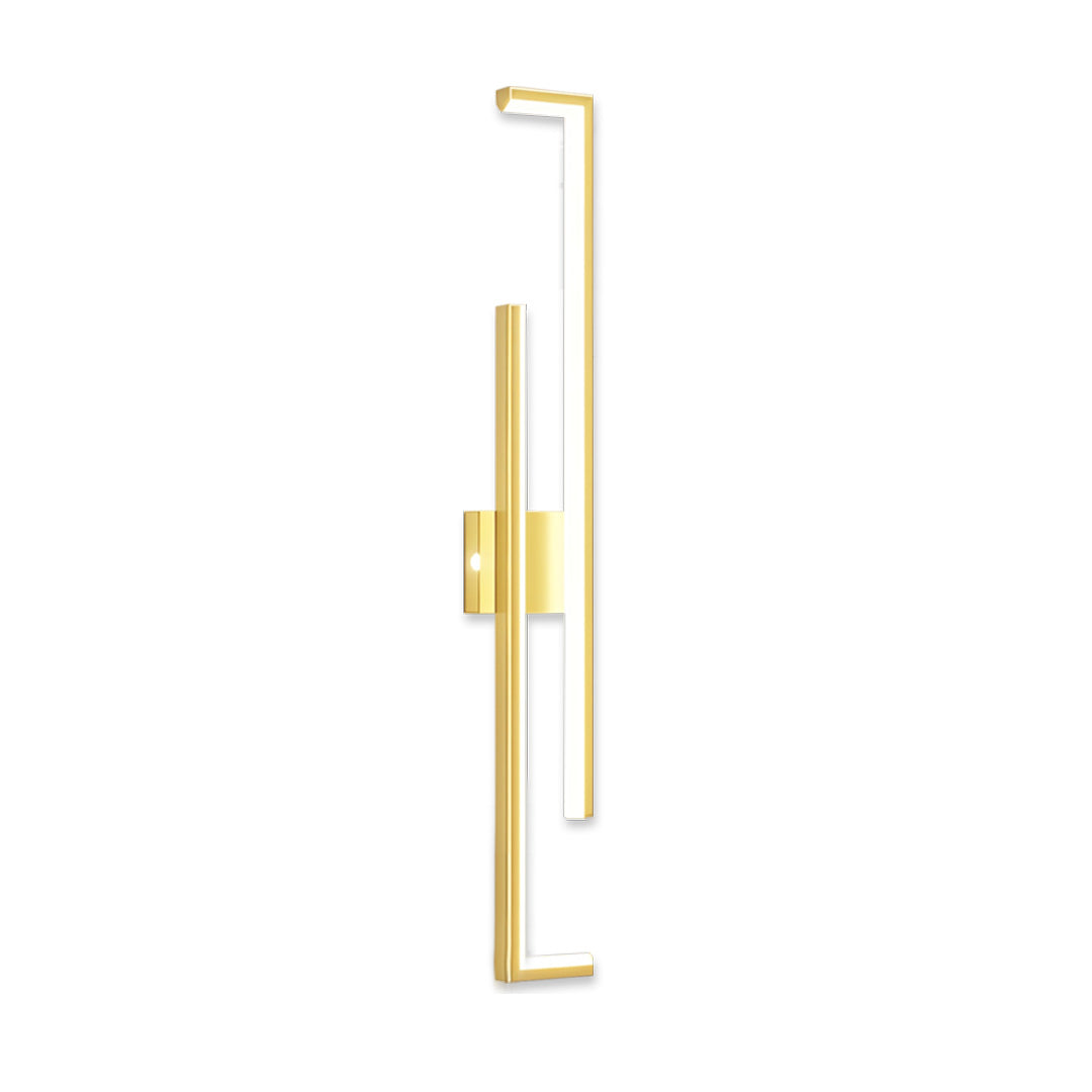 Minimalist Long Bar Wall Sconce — Iron and Acrylic, LED, 3-Step Dimming, Black or Gold, 23.6"–47.2"