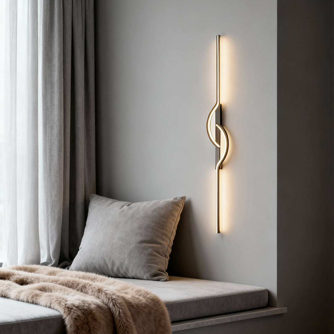 Modern Linear Wall Sconce — Black Aluminum, Silicone Diffuser, 3-Step Dimming, 5 Sizes