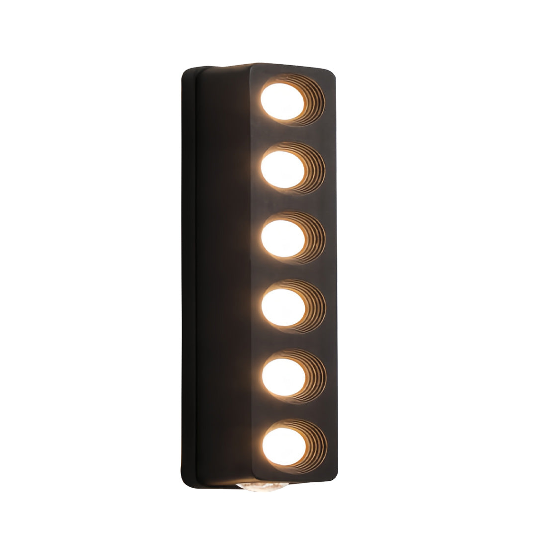 Up/Down Outdoor Wall Sconce — Black Aluminum, Acrylic Diffuser, LED, IP54, 2- to 6-Head Configurations