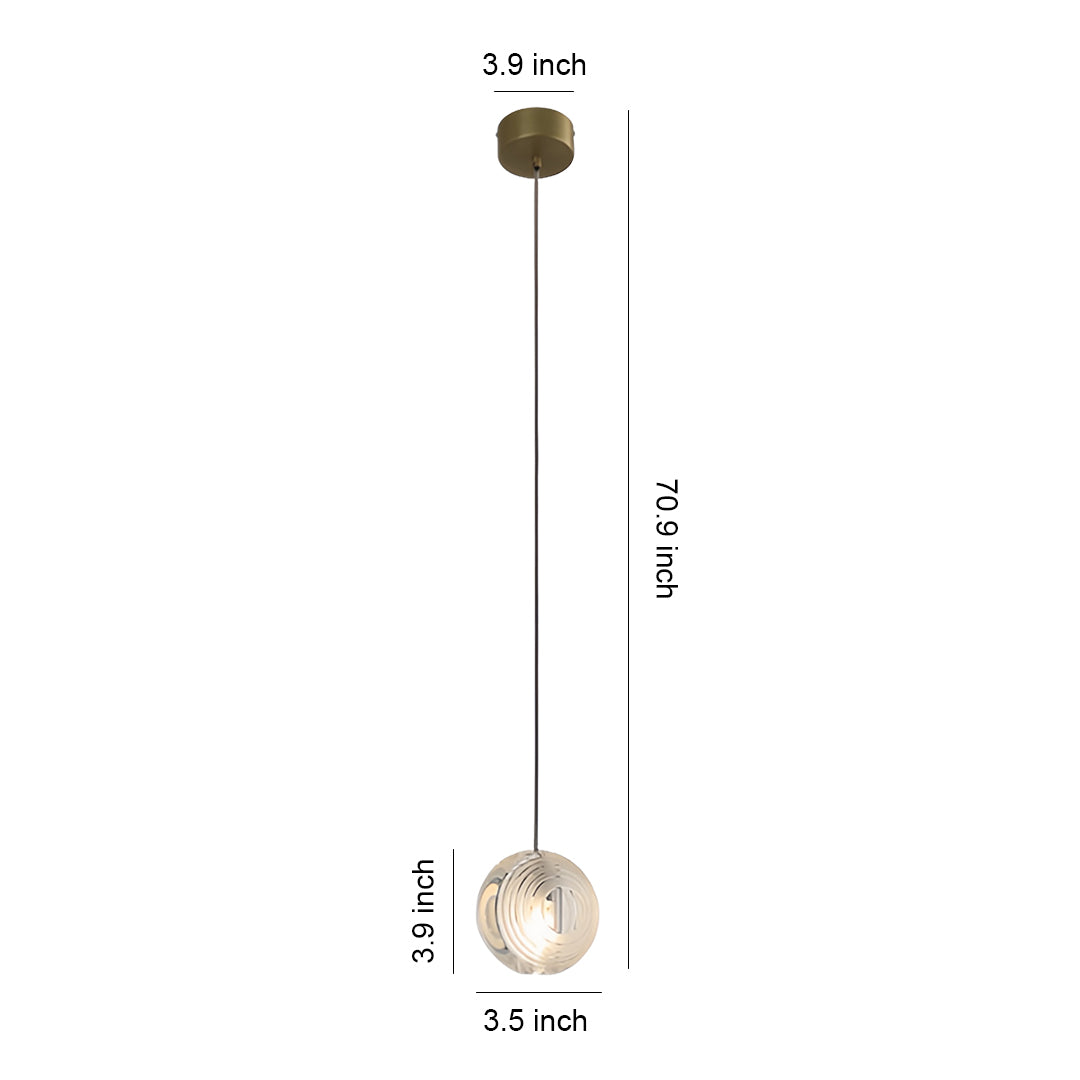Crystal-Accented Mini Pendant Light — Metal, 1-Light, 12W, G4, 3000K Warm White, Adjustable 70.87" Cord