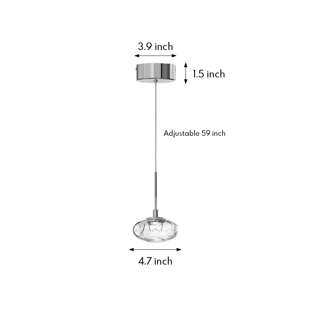 Minimalist Italian Ring Pendant Light — Nano Glass & Stainless Steel, LED, 3-Step Dimming, Ra≥97, Chrome or Gold