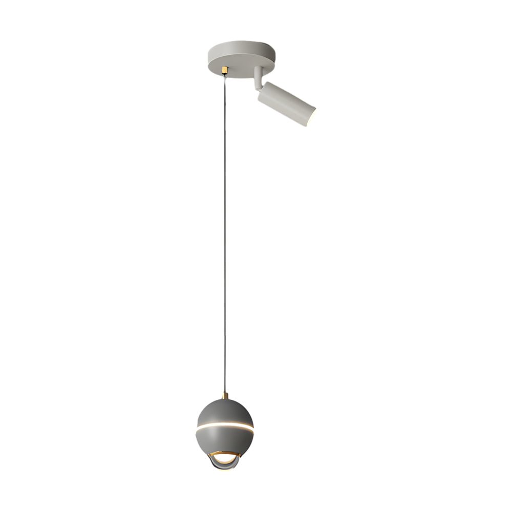 modern pendant lights with small metal balls and 3 step dimming spotlights
