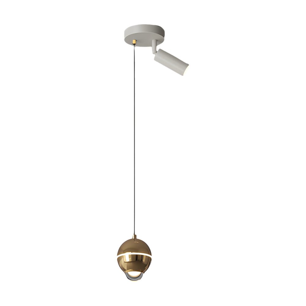 modern pendant lights with small metal balls and 3 step dimming spotlights