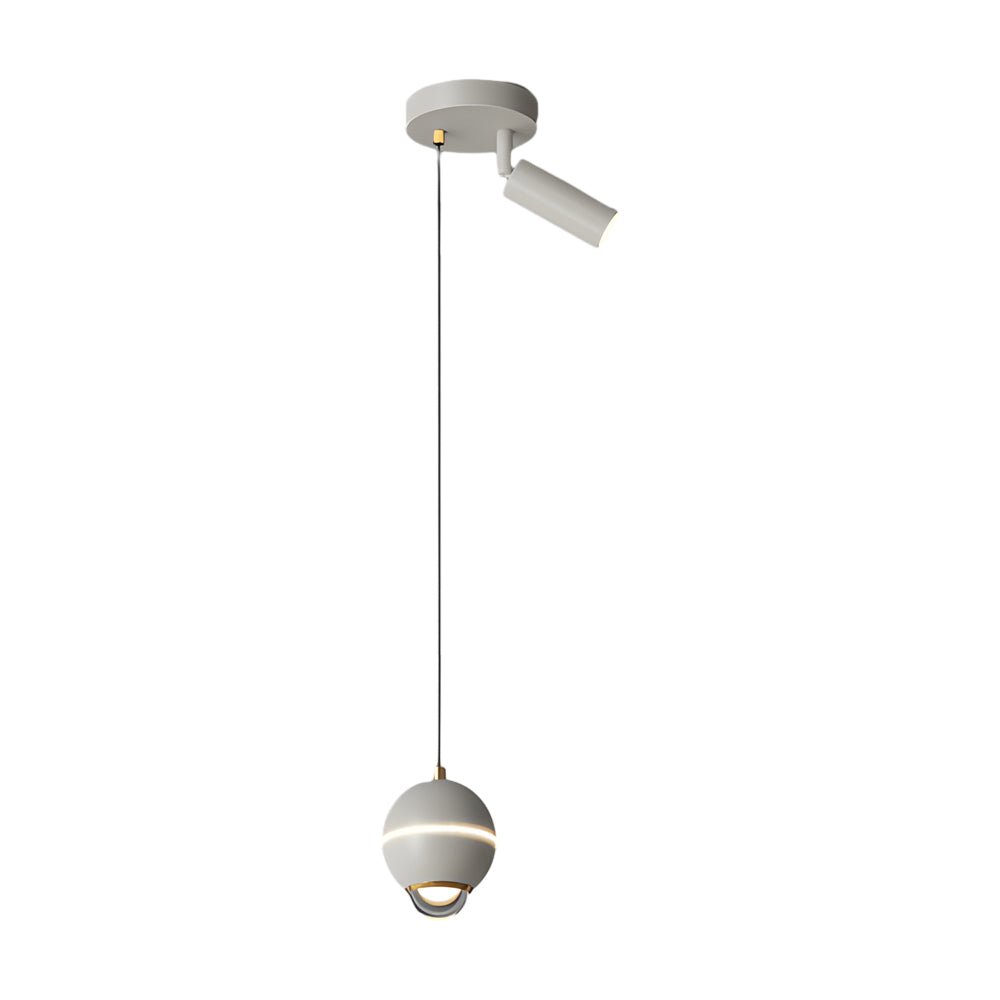 modern pendant lights with small metal balls and 3 step dimming spotlights