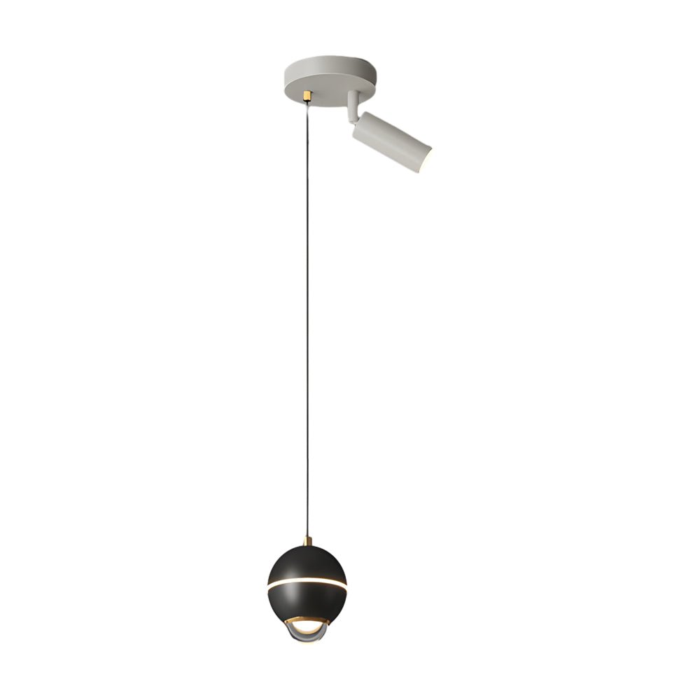 modern pendant lights with small metal balls and 3 step dimming spotlights