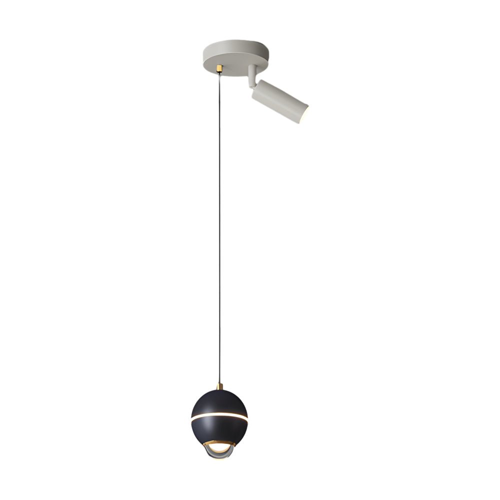 modern pendant lights with small metal balls and 3 step dimming spotlights
