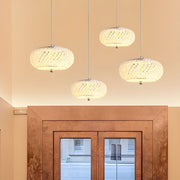 Round Drum Crystal Mini Pendant — Chrome Iron, 3-Step Dimming, 3000K/4500K/6000K, 7.1" Diameter
