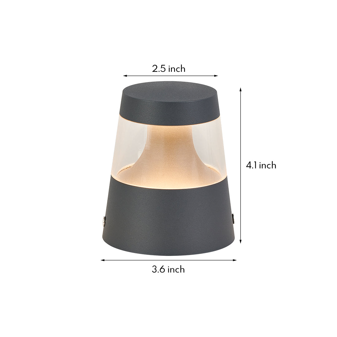 Modern Bollard Landscape Light — Sand-Gray Aluminum, 5W LED, 3000K Warm White, IP54 Weatherproof