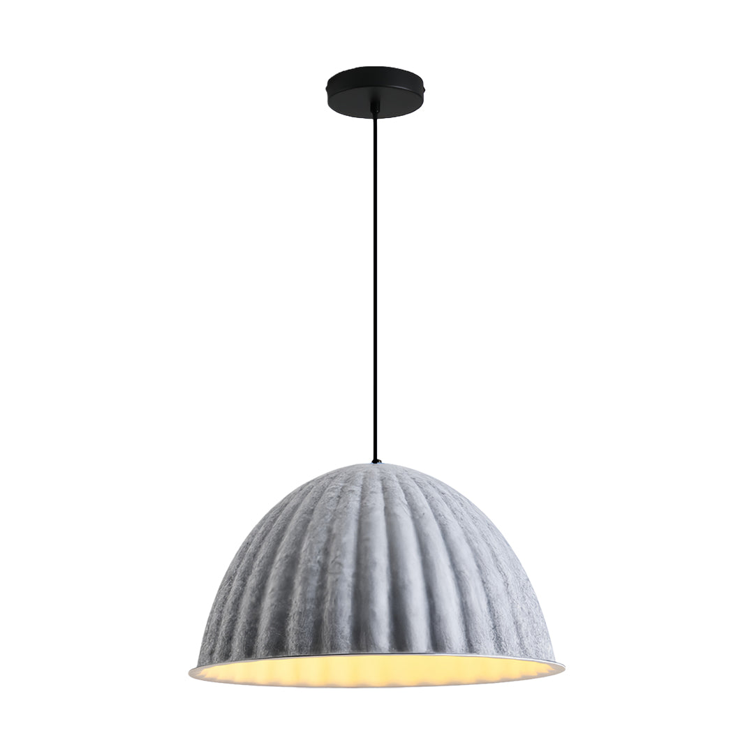 Pumpkin-Shaped Felt Pendant Light — PET Felt, Sound-Absorbing, E27, 14"–30" dia.