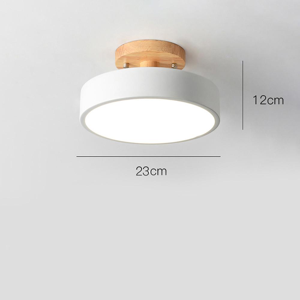 Round Modern Flush-Mount Ceiling Light — Metal, 12W LED, 3-Step Dimming, 9" Diameter