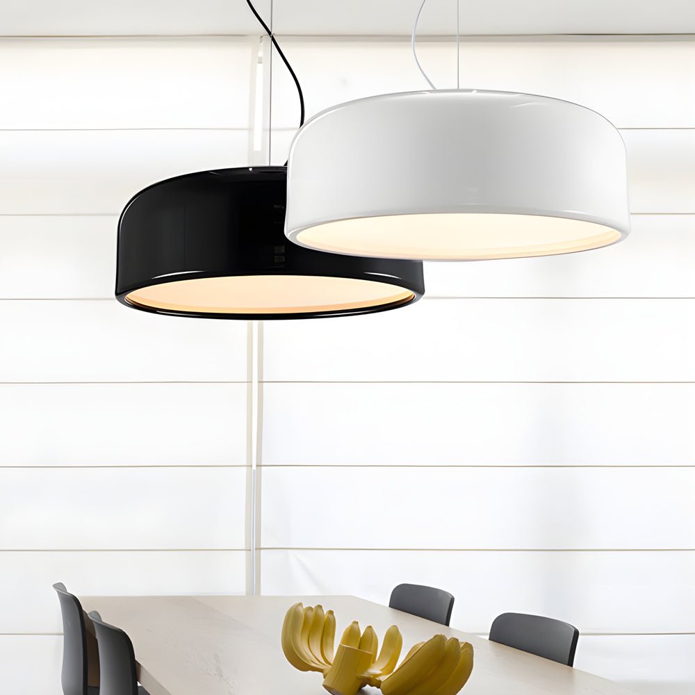 Smithfield Round Pendant Light — Aluminum & Acrylic, 3-Step Dimming LED, Black or White, 13.8" / 18.9" / 23.6"