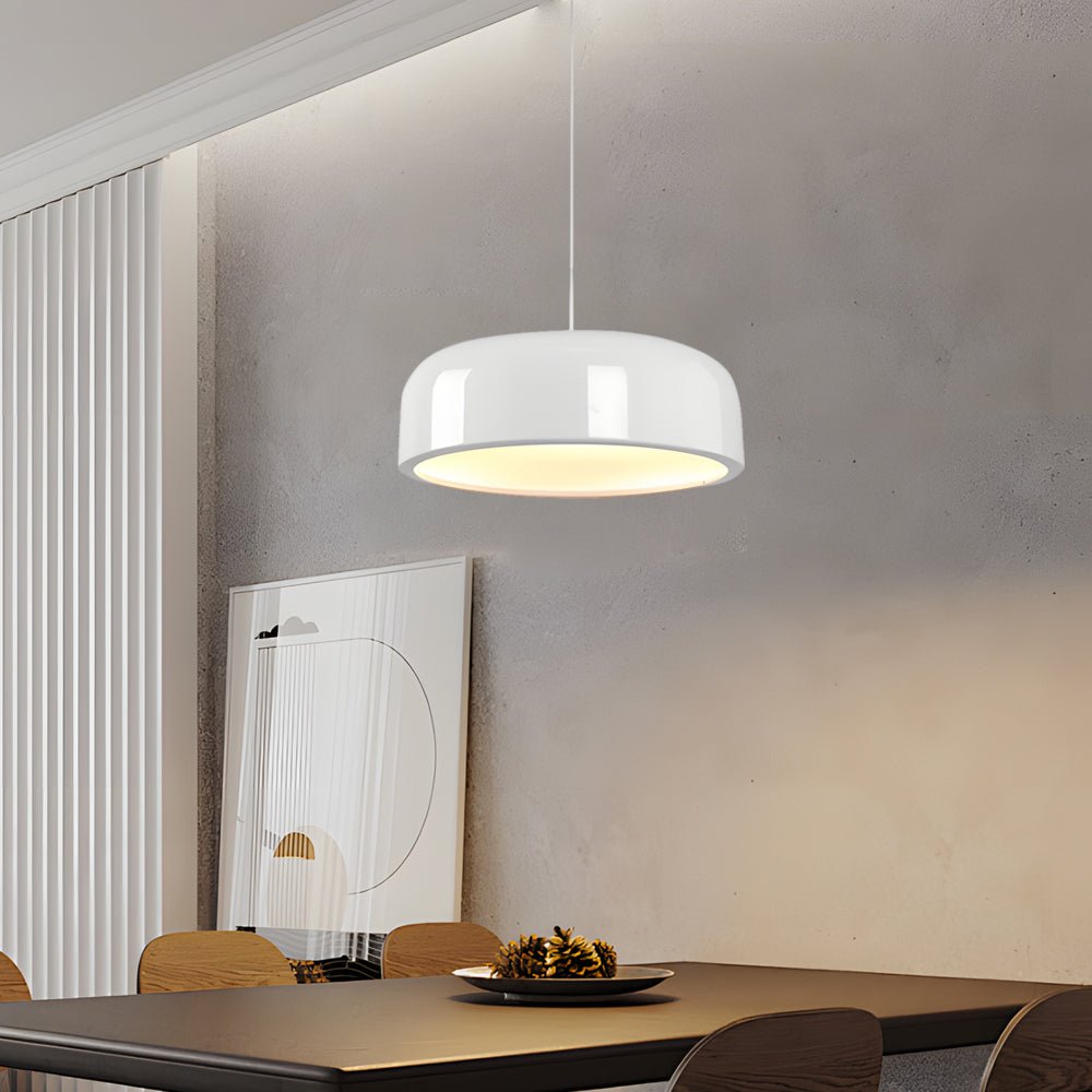 Smithfield Round Pendant Light — Aluminum & Acrylic, 3-Step Dimming LED, Black or White, 13.8" / 18.9" / 23.6"