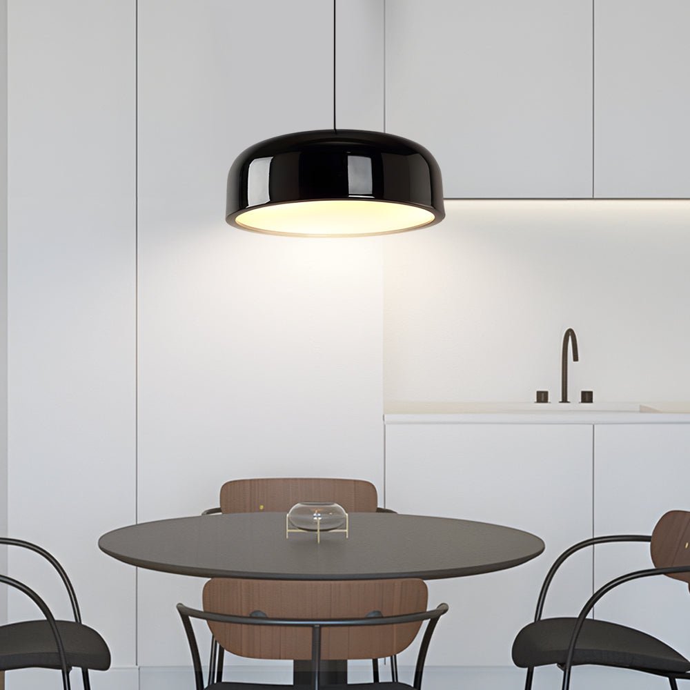 Smithfield Round Pendant Light — Aluminum & Acrylic, 3-Step Dimming LED, Black or White, 13.8" / 18.9" / 23.6"