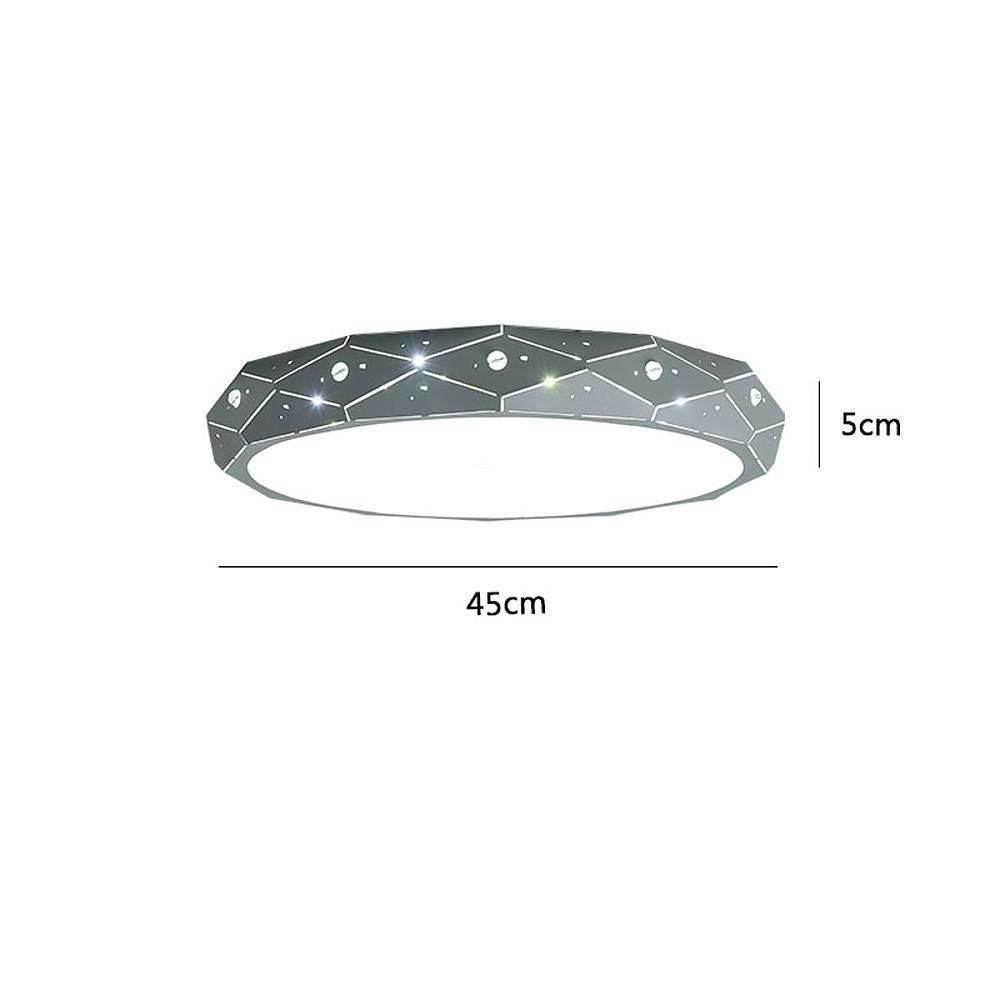 Circular Drum Flush-Mount LED Ceiling Light — Acrylic, Dimmable, Remote Control, 3000K/6500K, 18" or 22"