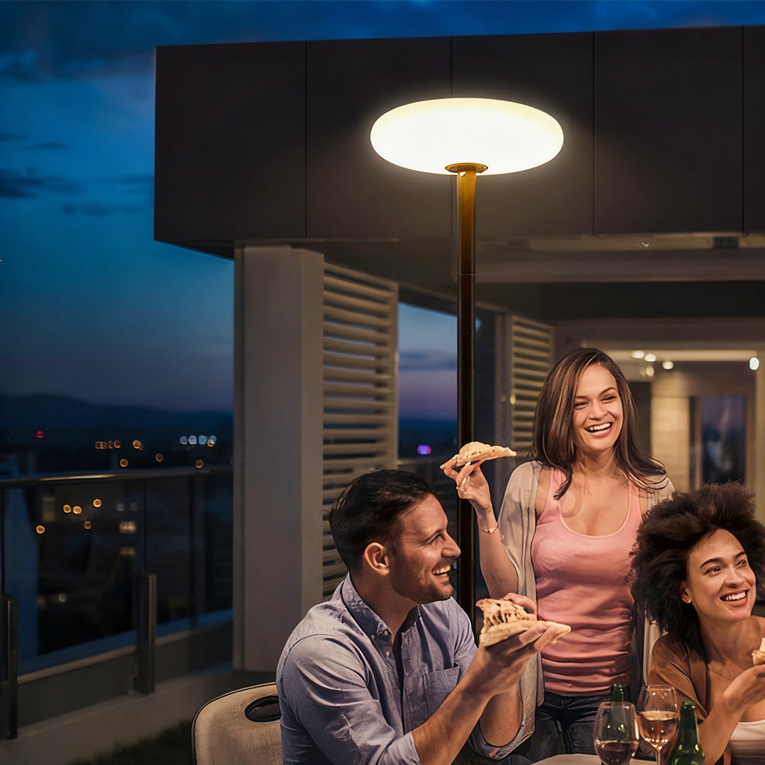 Solar Outdoor Patio Floor Lamp — Aluminum and PE, 360° Diffusion, 8000mAh, IP65, 96cm / 175cm / 214cm