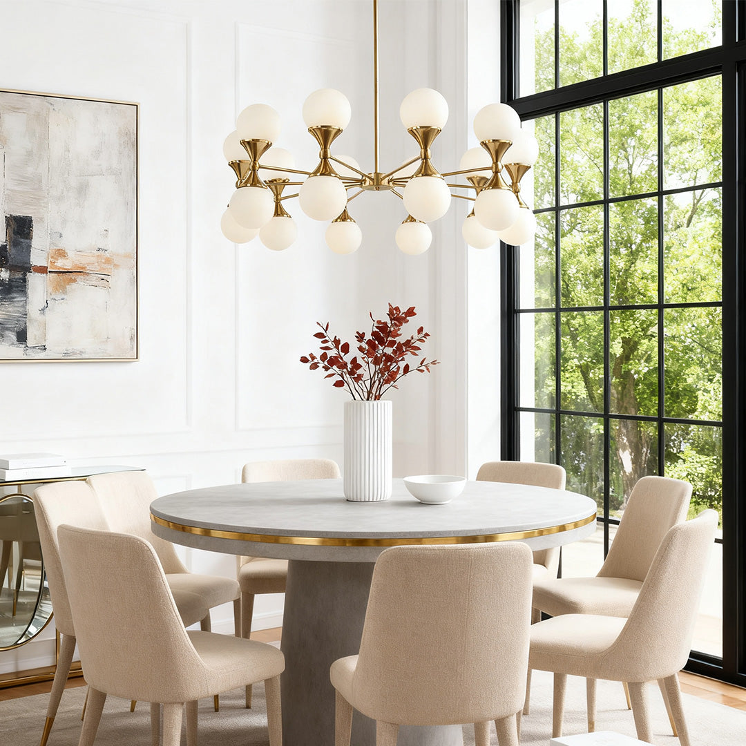 Bubble Glass Chandelier — Full Copper, Gold Finish, G9 Multi-Light, 36" Adjustable