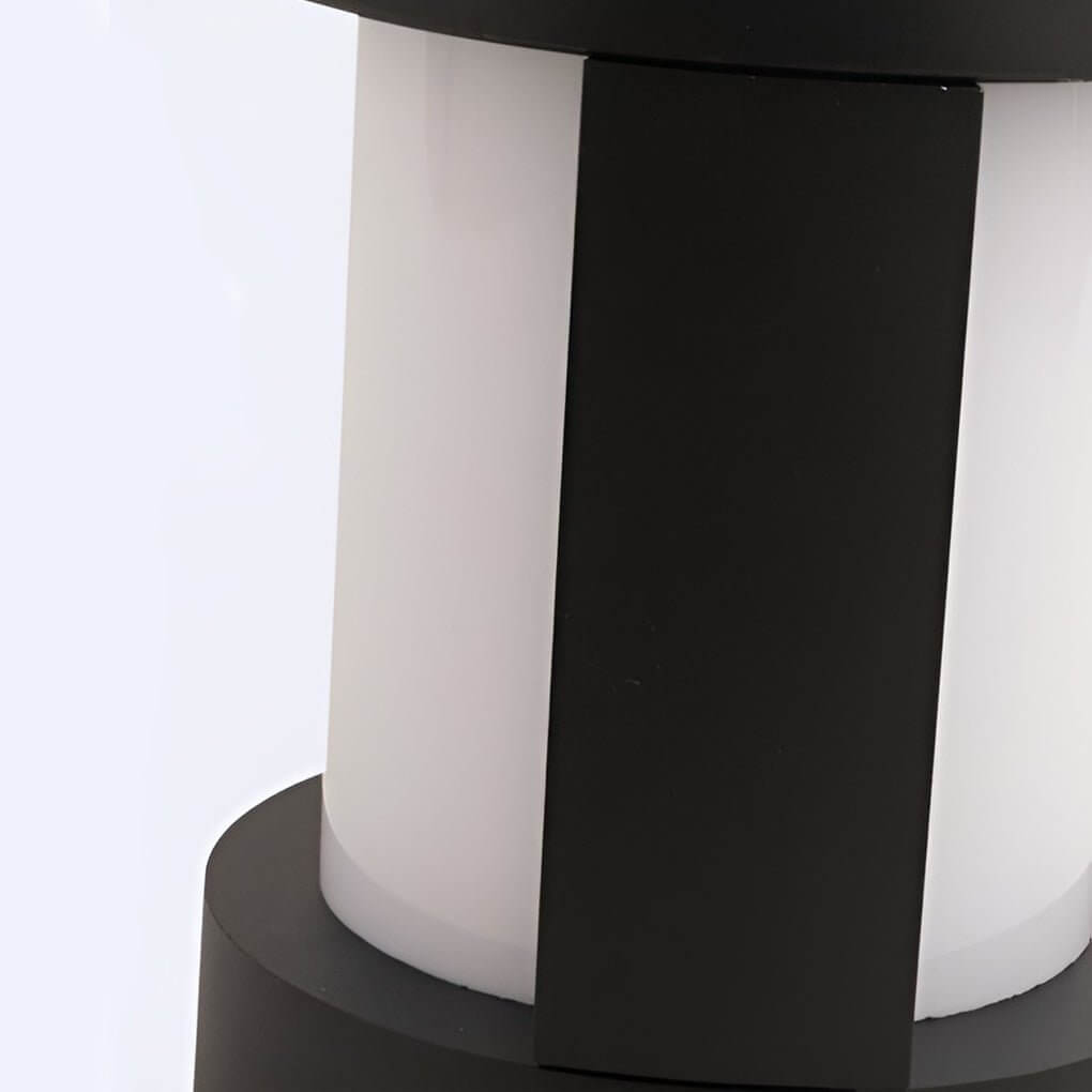 solar and wired outdoor lighting solutions black cylindrical led pathway bollard lights