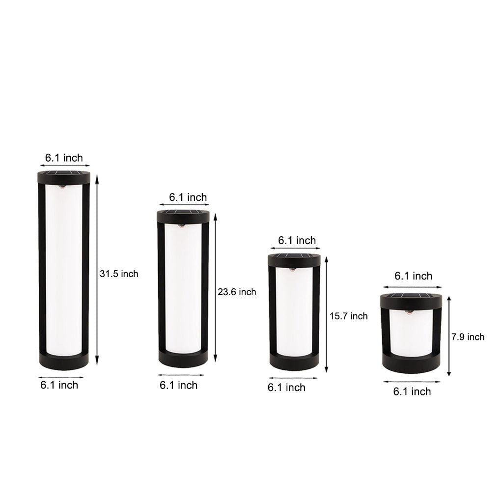 solar and wired outdoor lighting solutions black cylindrical led pathway bollard lights