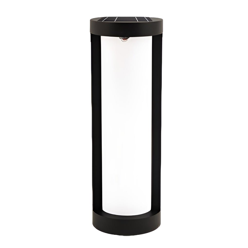 solar and wired outdoor lighting solutions black cylindrical led pathway bollard lights