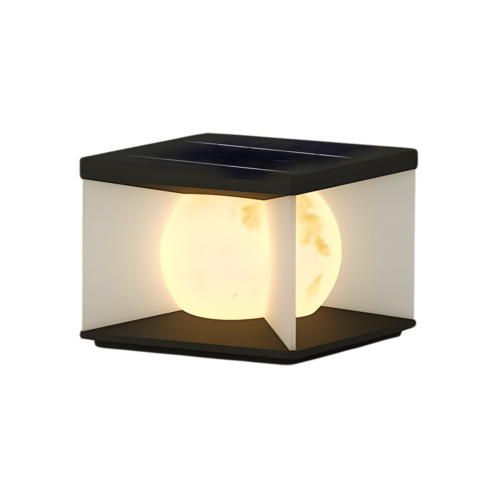 Square Waterproof Outdoor Pillar Lights with Acrylic Lampshade in Stainless Steel