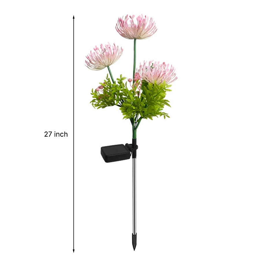 Red Spider Lily Solar Garden Stake Light, 4-Pack — ABS, LED Warm White, IP65, Dusk-to-Dawn