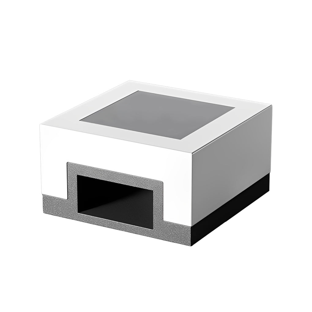Square Outdoor Pillar Light — Stainless Steel, PE Shade, Solar / Hardwired, 3000K, IP65 Weatherproof
