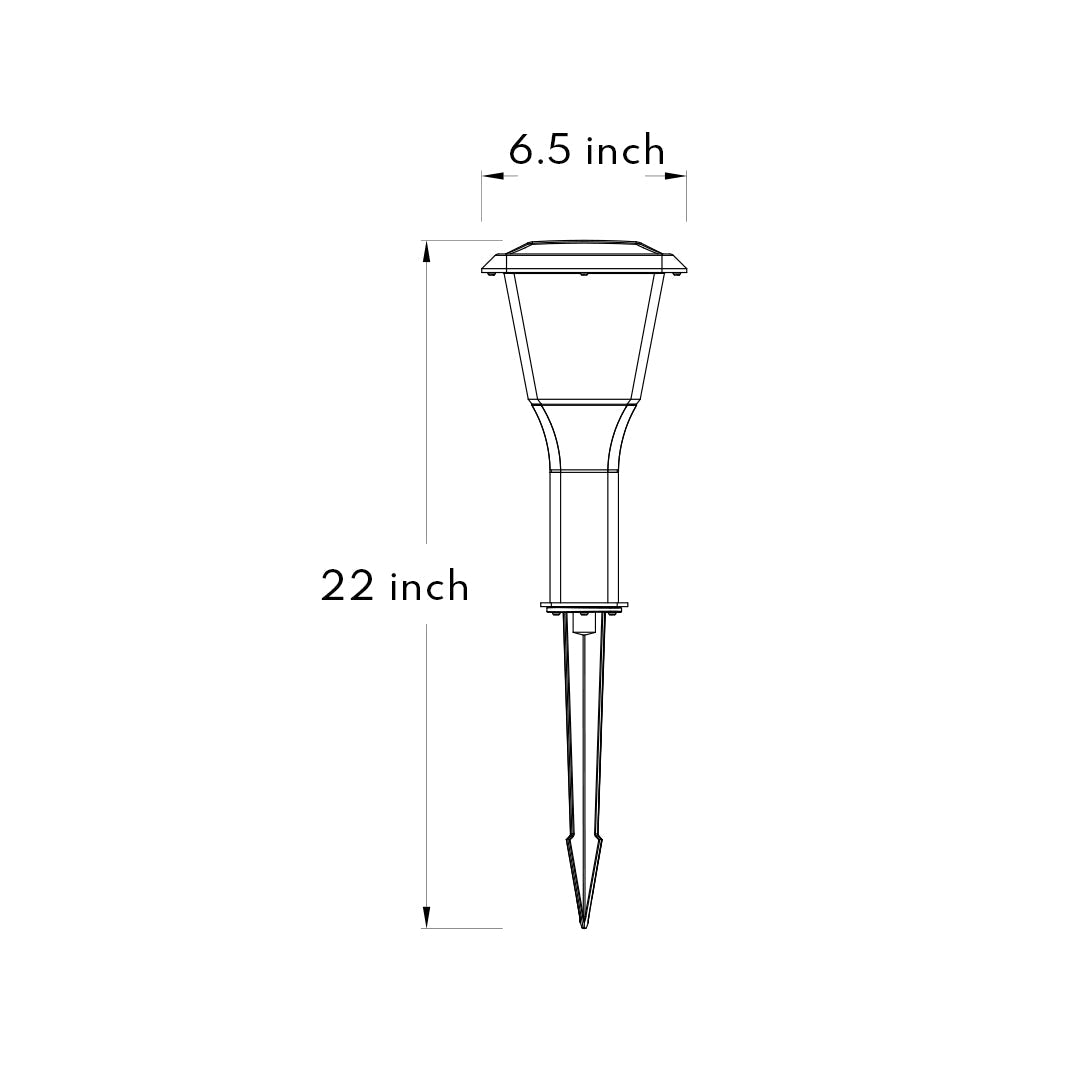 Modern Minimalist LED Garden Stake Path Light — Die-Cast Aluminum, Matte Black, 8W, 3000K, IP65 Weatherproof