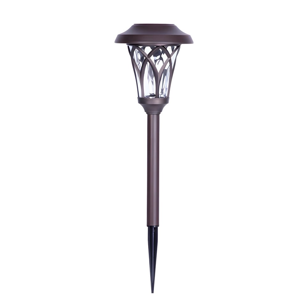 Retro-Modern Solar Path Light — Glass & Stainless Steel, LED Warm White, Waterproof Stake