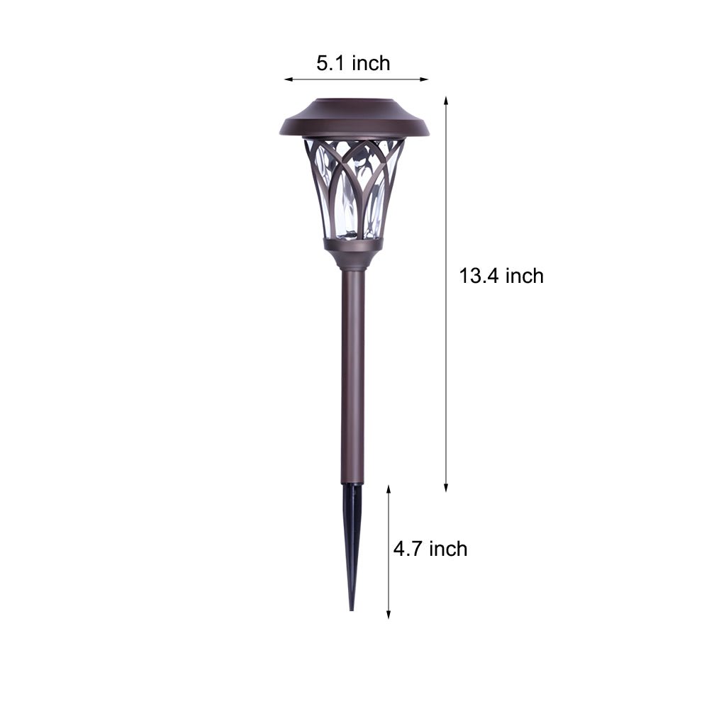 Retro-Modern Solar Path Light — Glass & Stainless Steel, LED Warm White, Waterproof Stake