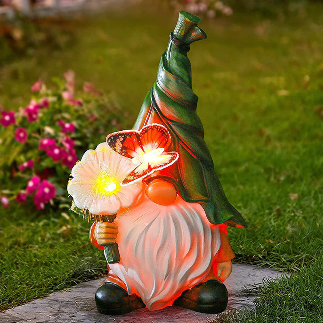 Solar Gnome Garden Novelty Lights — Resin, LED, Dusk-to-Dawn, IP44, 4 Designs