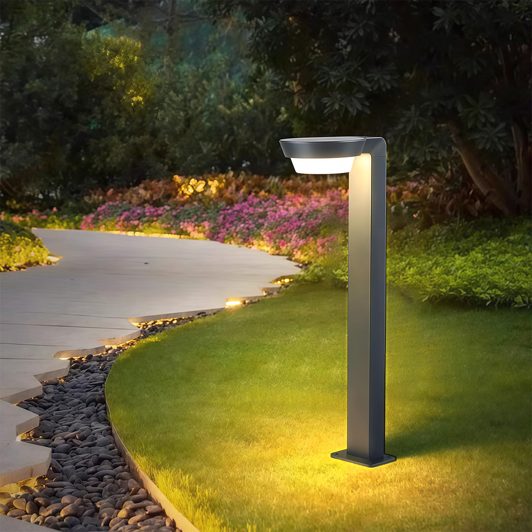 Modern Aluminum LED Path Light — Solar or Hardwired, IP54, Dusk-to-Dawn, 15.7" or 23.6"