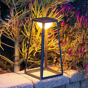 Minimalist Metal Frame Outdoor Floor Lantern — Stainless Steel & Acrylic, Solar / Hardwired, 3000K LED, IP65, 5W