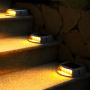 solar led flush mount step lights for wall protection ideal for stairway and landscape lighting