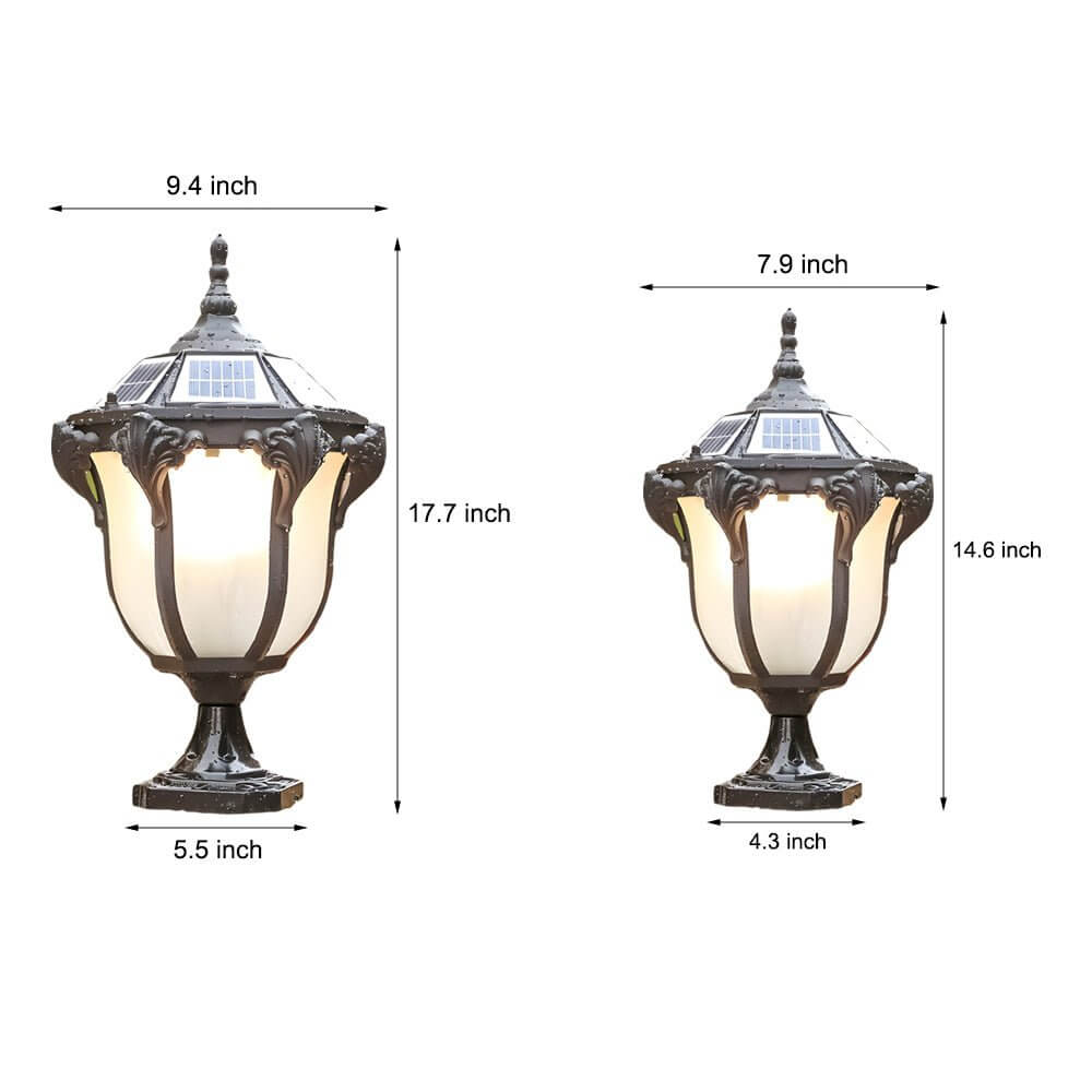 solar led outdoor pier mount post light 146 to 177 inches blackbronze finish
