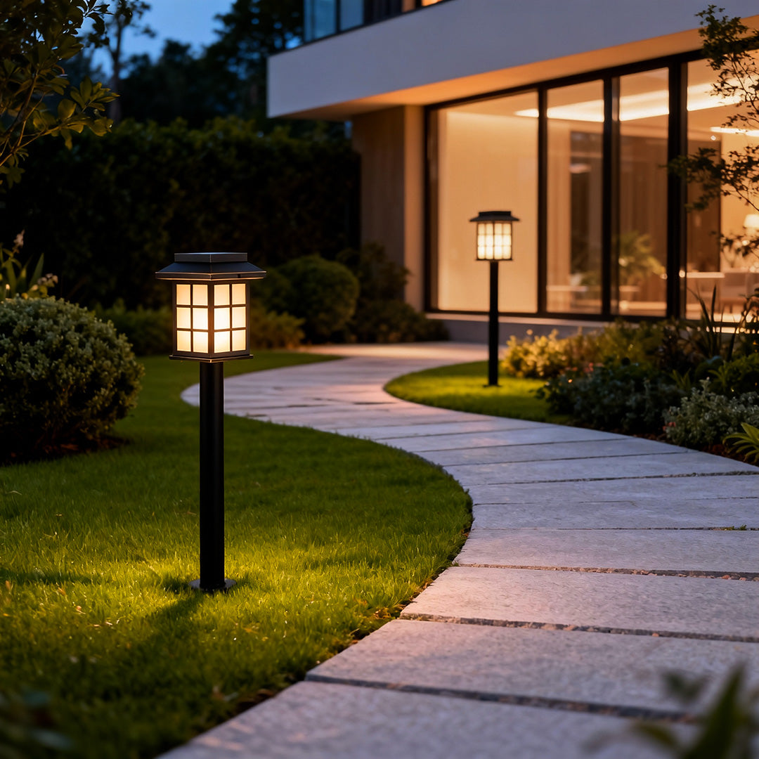 Solar LED Path Light — Full Copper and Glass, IP55, Warm White, Ground Spike Included
