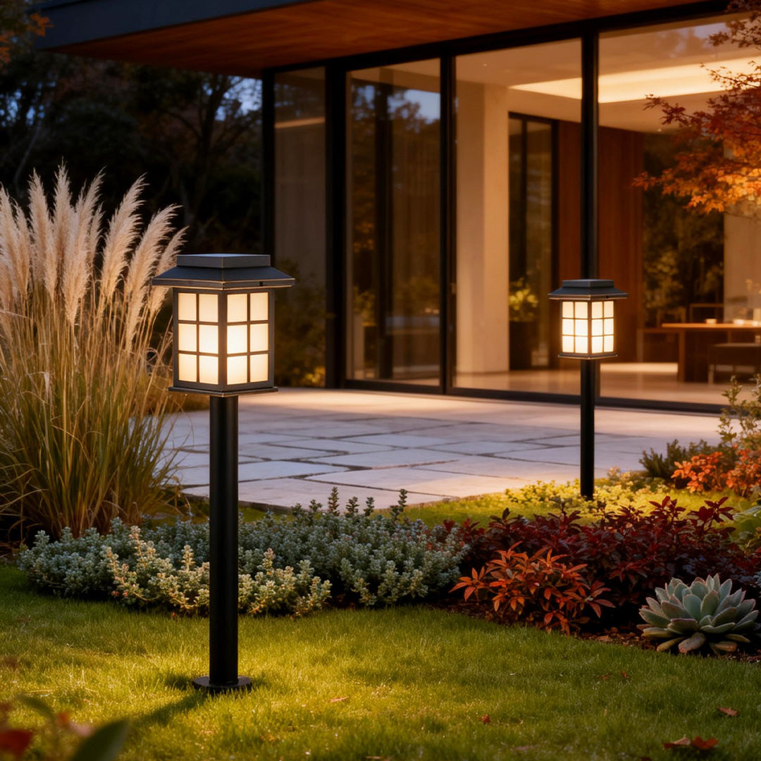 Solar LED Path Light — Full Copper and Glass, IP55, Warm White, Ground Spike Included
