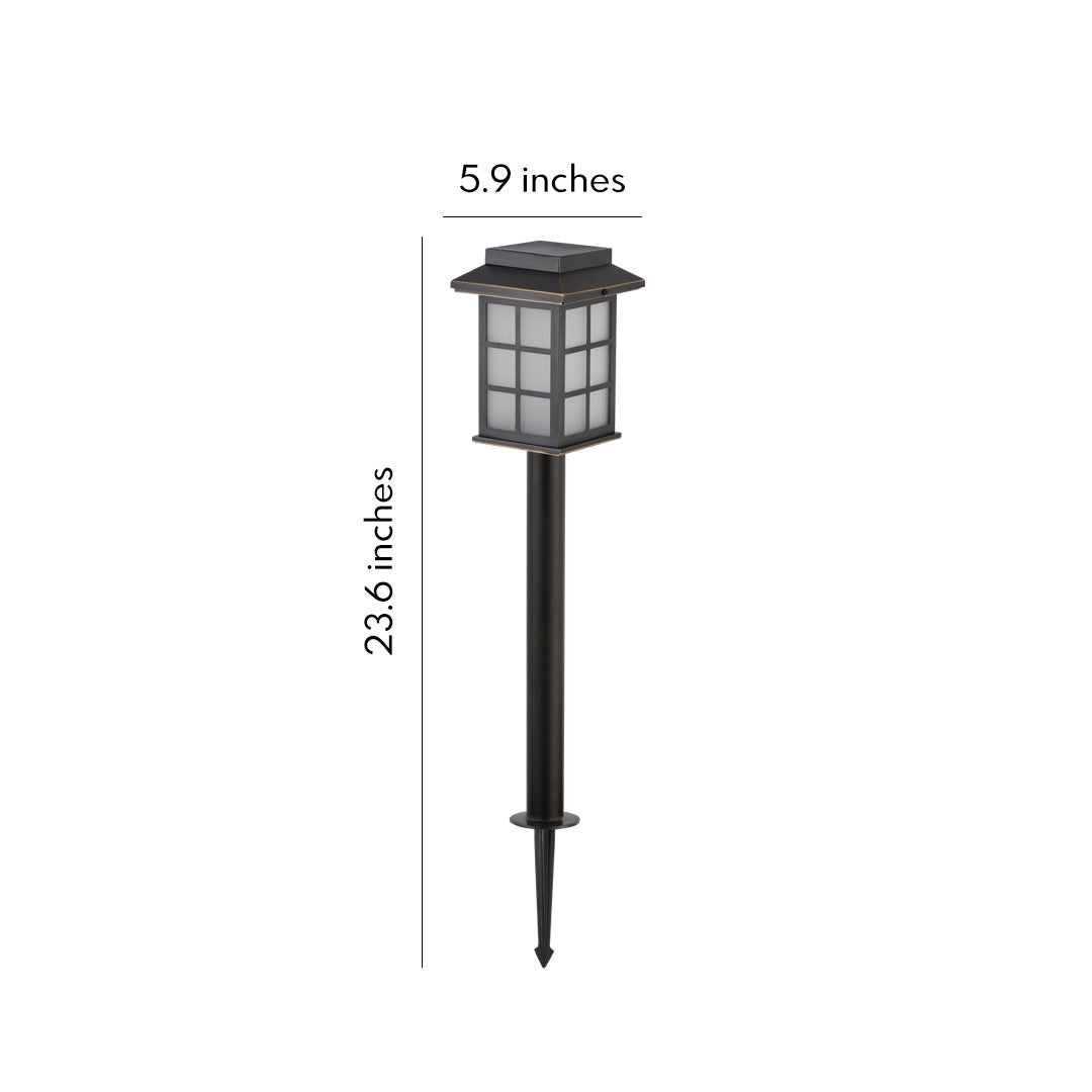 Solar LED Path Light — Full Copper and Glass, IP55, Warm White, Ground Spike Included