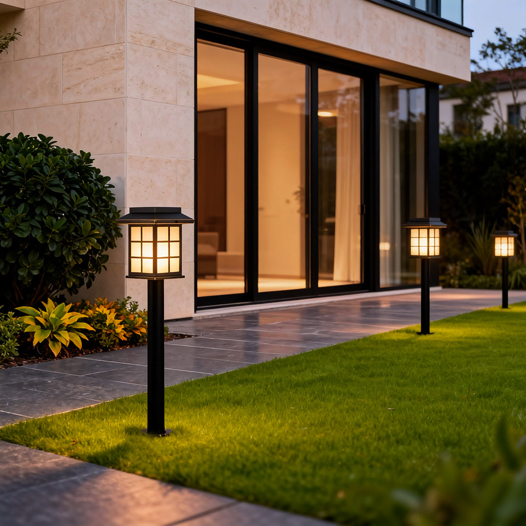 Solar LED Path Light — Full Copper and Glass, IP55, Warm White, Ground Spike Included