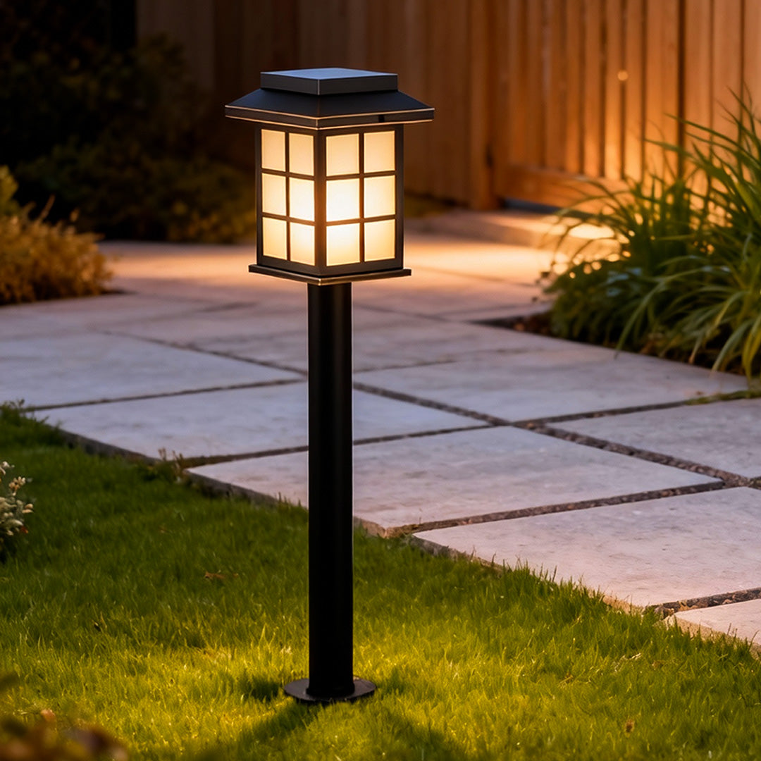 Solar LED Path Light — Full Copper and Glass, IP55, Warm White, Ground Spike Included
