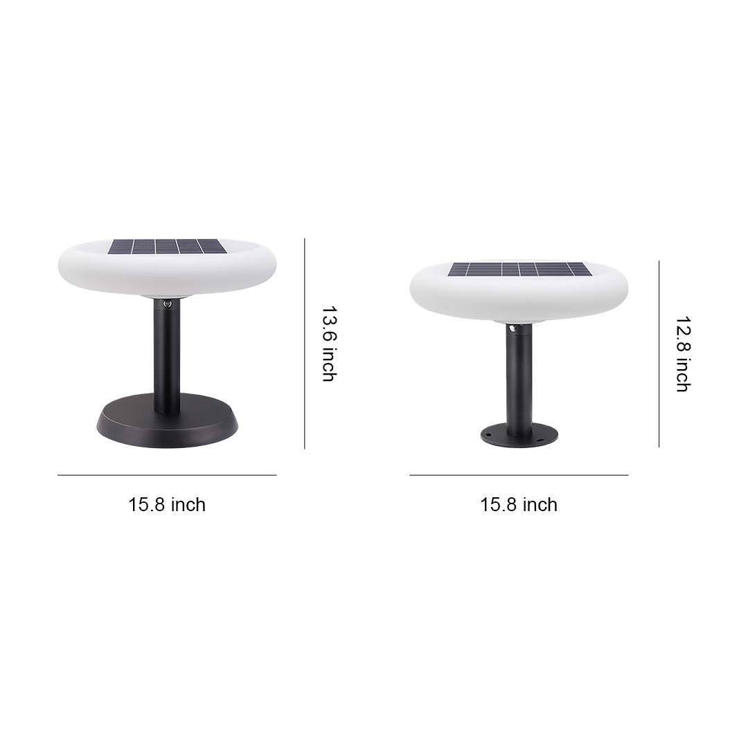 Spherical Solar LED Post Light — Aluminum & PE Shade, 8000mAh, IP65, Portable or Fixed, 15.75"