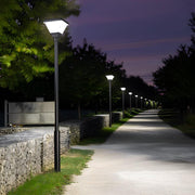 solar led square post street light 1 light black 98 in118 in