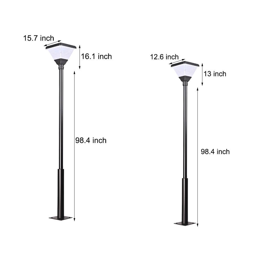 solar led square post street light 1 light black 98 in118 in
