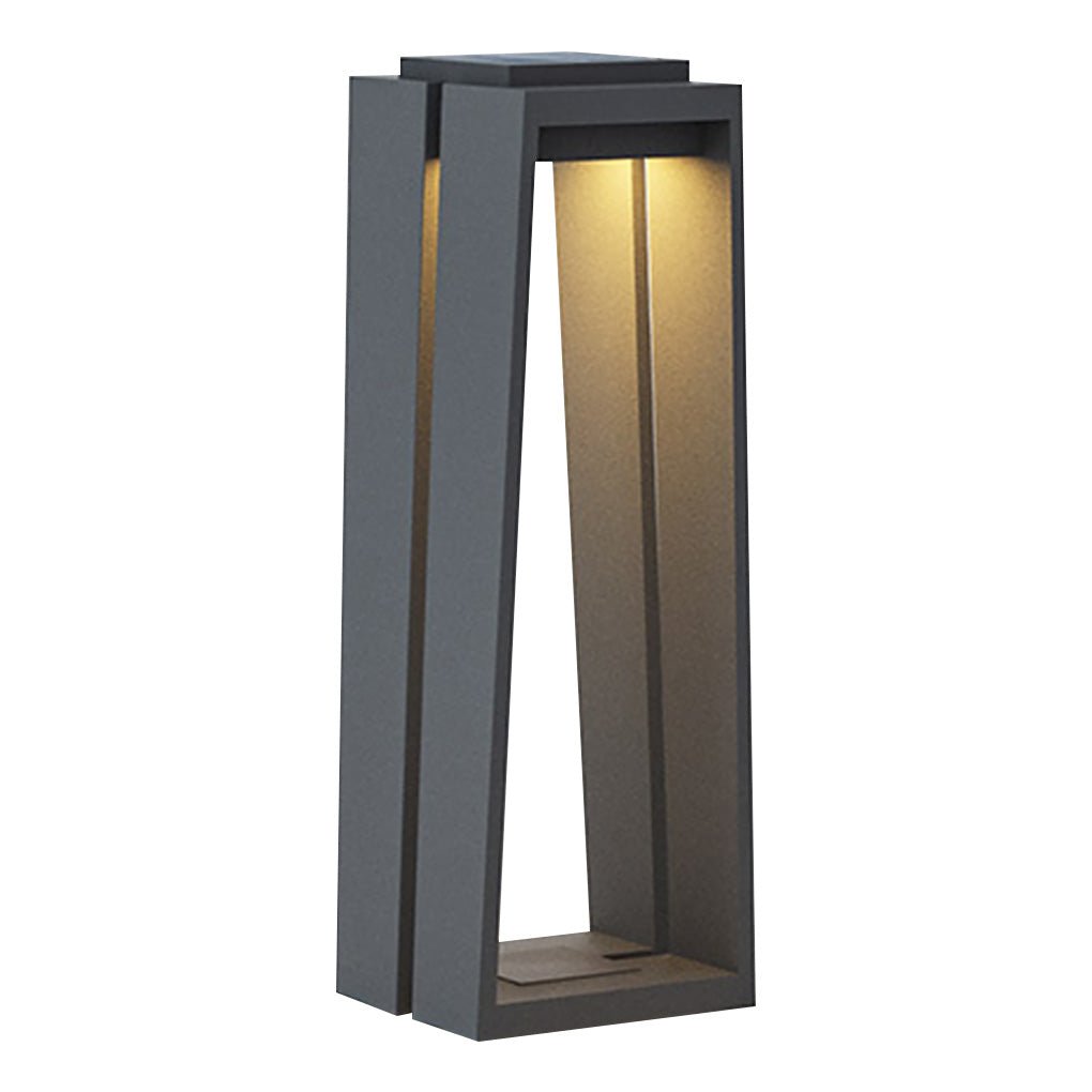 Minimalist Trapezoid Solar Bollard Light — LED, IP54, 15" & 26" Sizes
