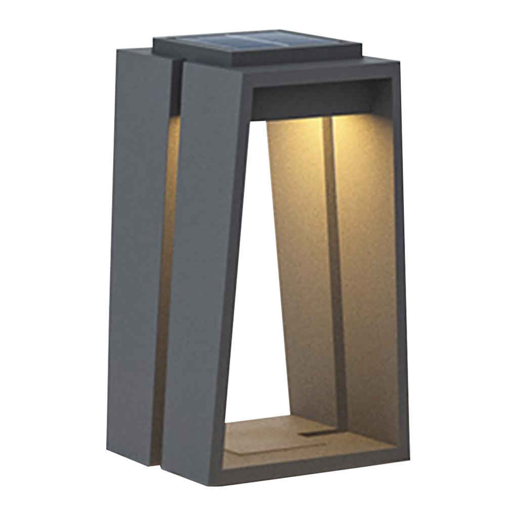 Minimalist Trapezoid Solar Bollard Light — LED, IP54, 15" & 26" Sizes