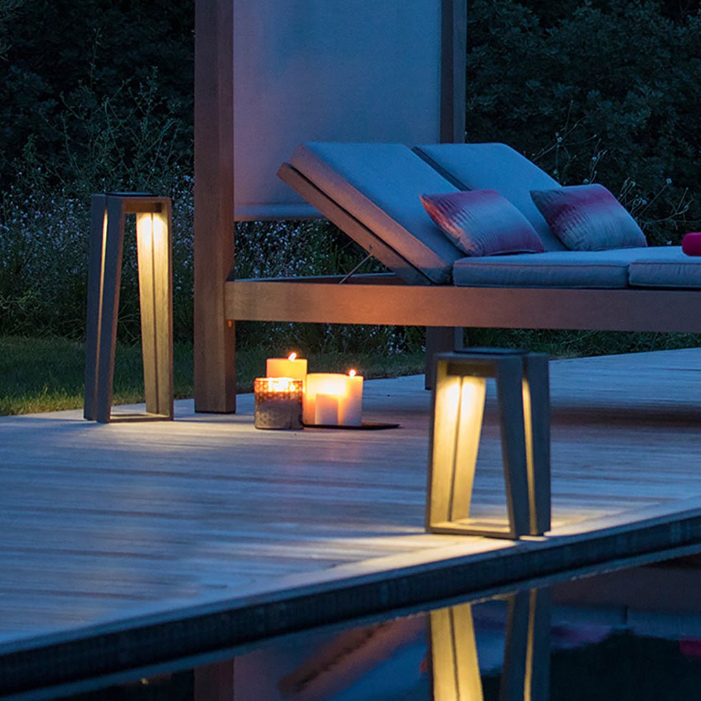 Minimalist Trapezoid Solar Bollard Light — LED, IP54, 15" & 26" Sizes