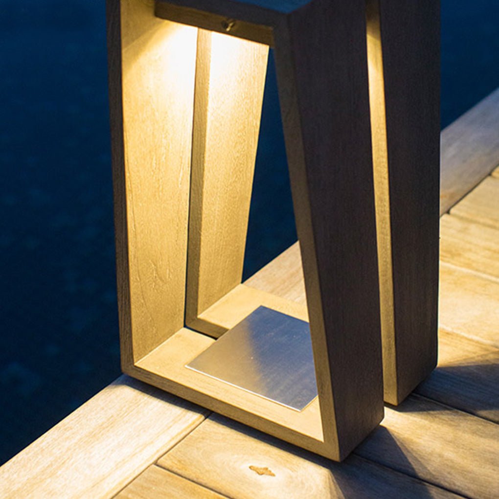 Minimalist Trapezoid Solar Bollard Light — LED, IP54, 15" & 26" Sizes