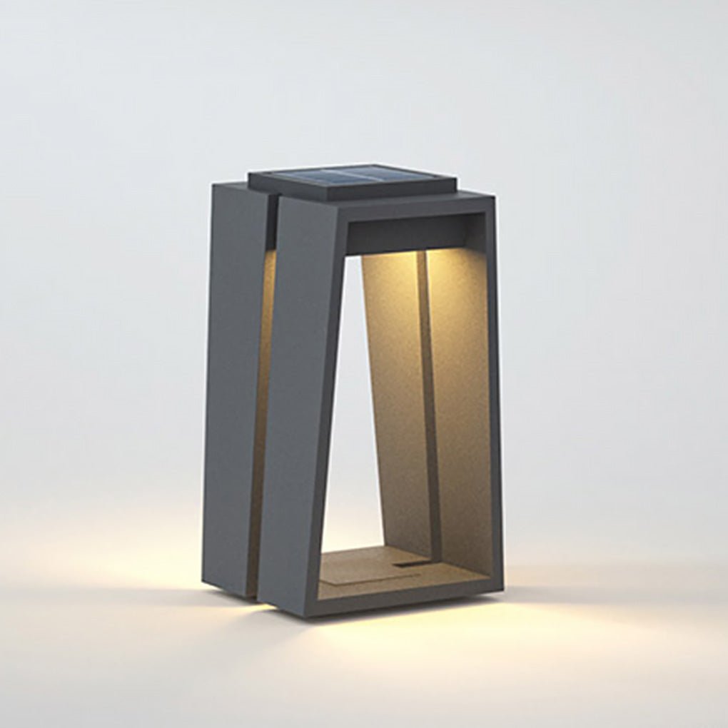 Minimalist Trapezoid Solar Bollard Light — LED, IP54, 15" & 26" Sizes