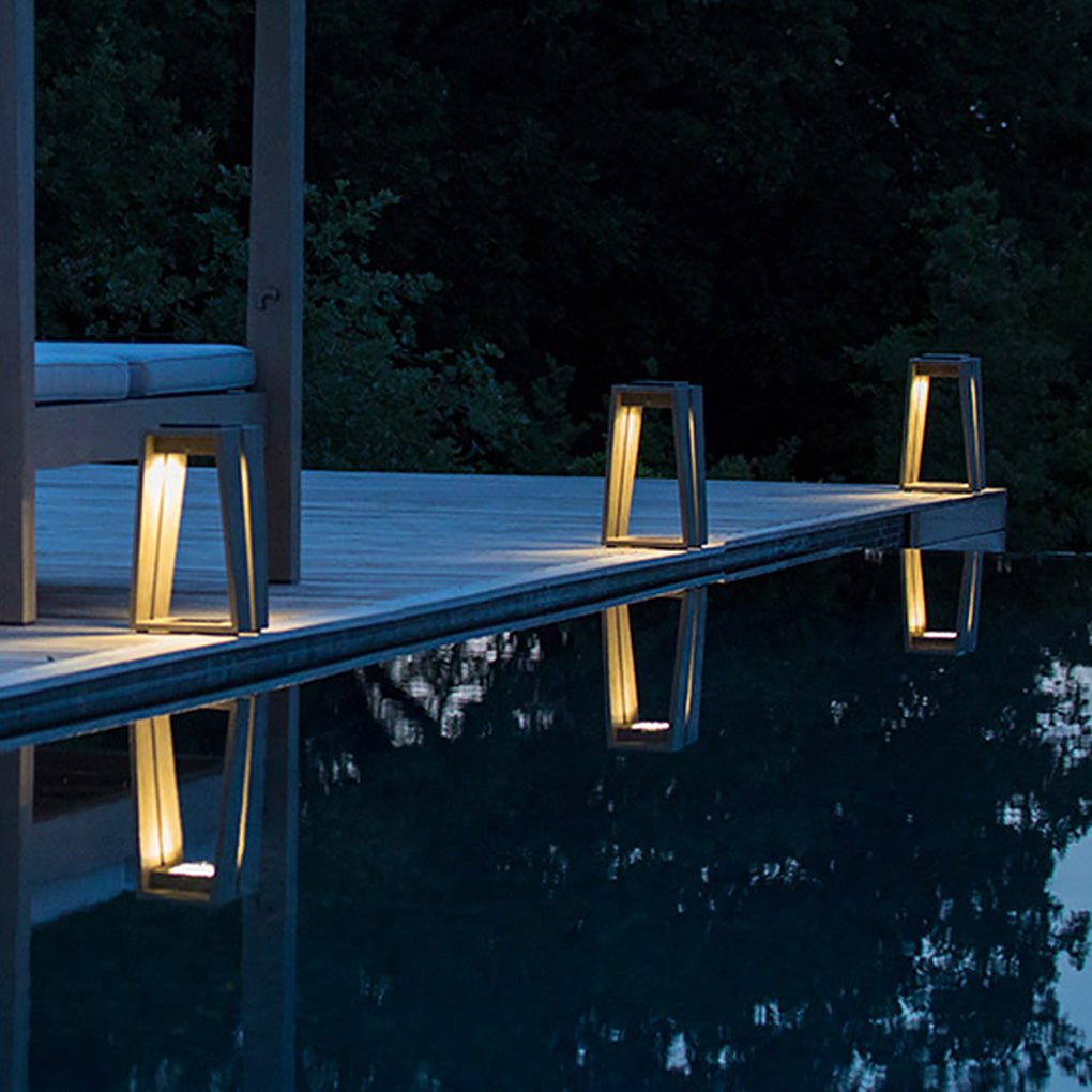 Minimalist Trapezoid Solar Bollard Light — LED, IP54, 15" & 26" Sizes